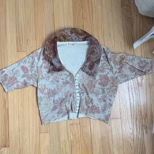 Vintage 90s cropped cardigan with floral details